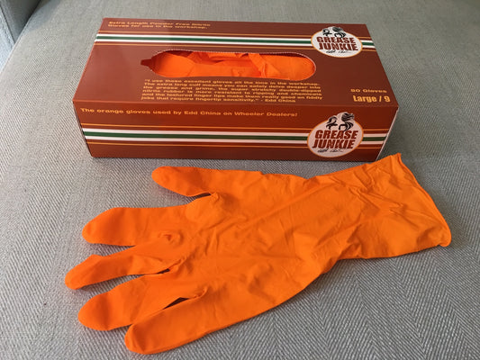 Grease Junkie Extra Length Orange Nitrile Gloves